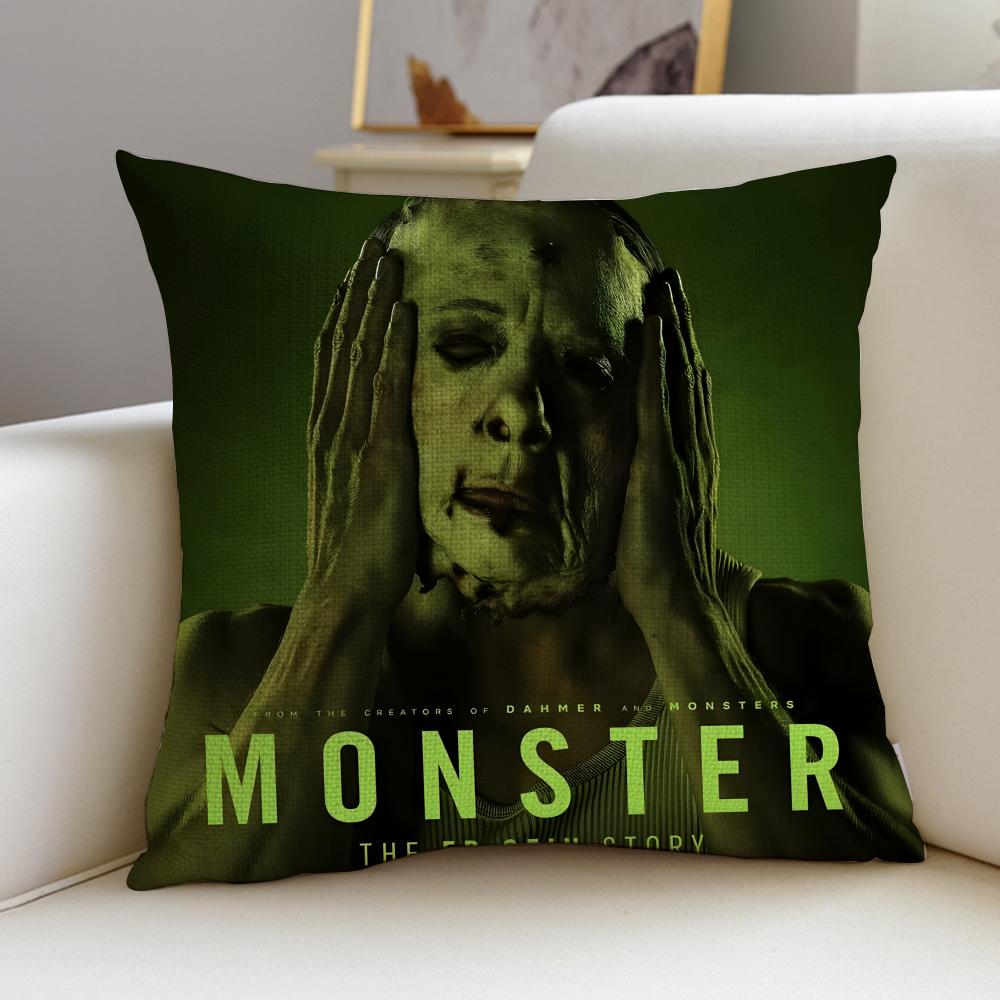MMonster The Ed Gein StoryS Cushion Cover Breathable and skinfriendly linen pillowcase square removable and washable cushion