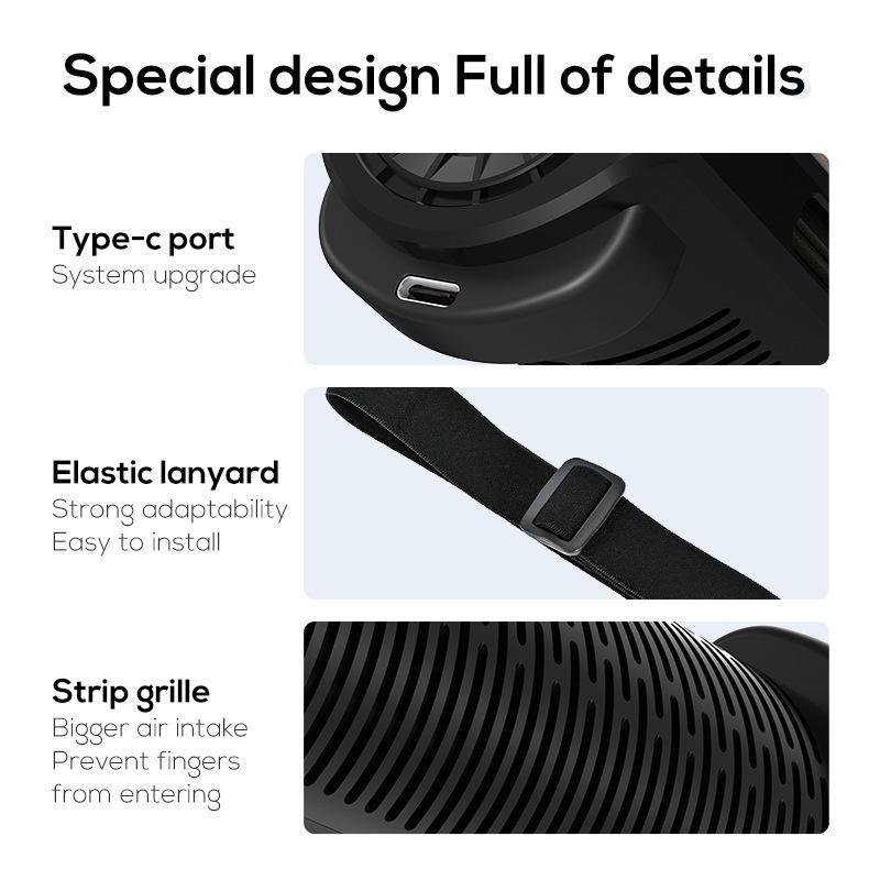 Новый вентилятор для автомобильного сиденья, электрический портативный вентилятор для автомобильного сиденья для переднего и заднего сиденья пассажира, питание от USB, 3 скорости, сильный охлаждающий воздушный вентилятор, регулируемый ремень