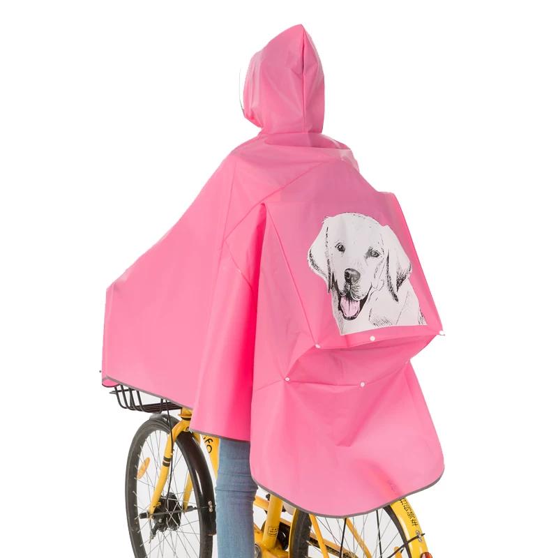 Korean-Style Transparent Single Reflective Bicycle Raincoat for Students