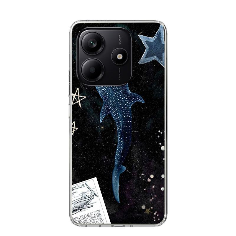 Чехол для телефона Ocean Whale Shark для Xiaomi Redmi Note 15 14 13 12S 12 Pro Plus 11S 11E 11 11T 10S 10 Арт Мягкий Чехол с Рисунком Redmi N