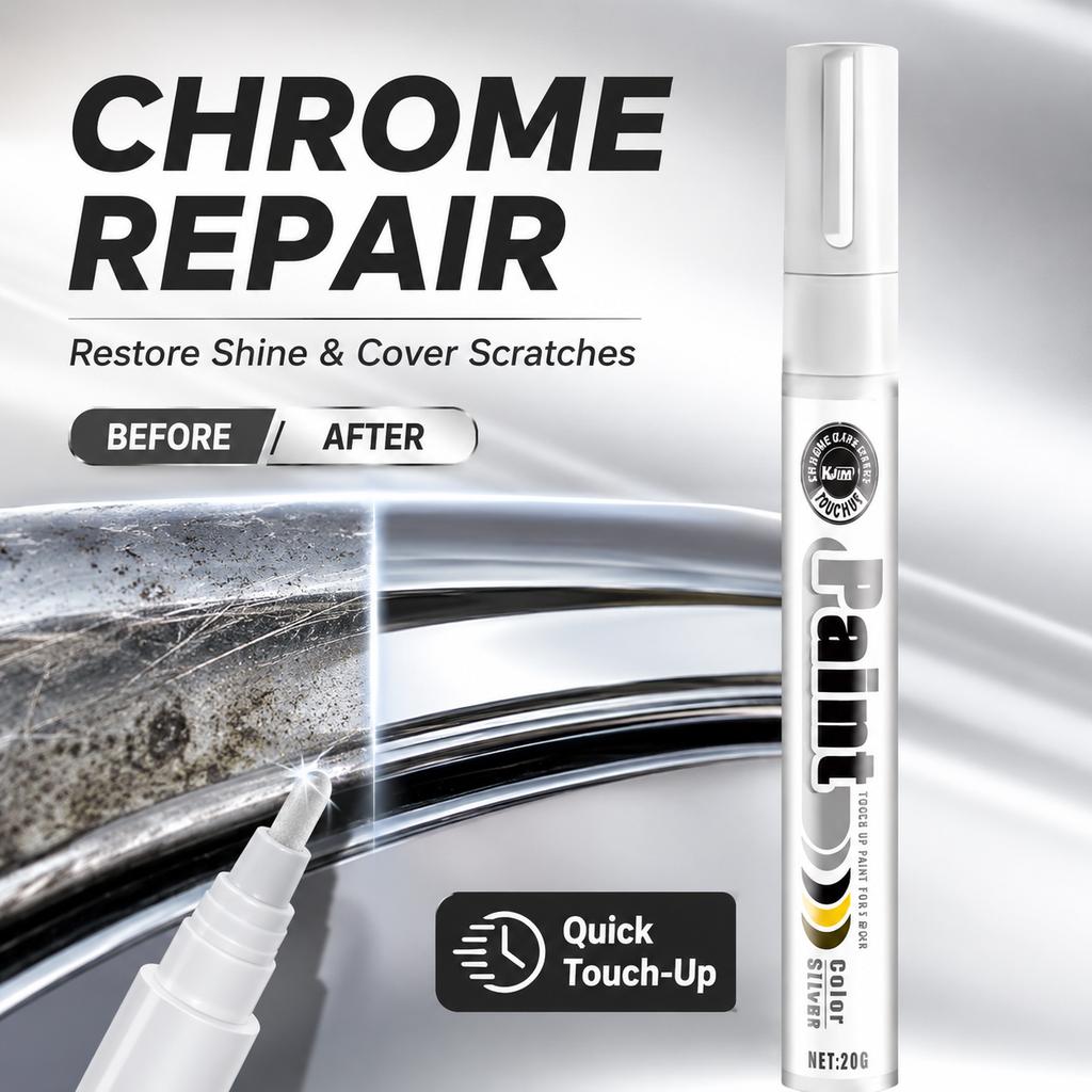 Silver Chrome Plating Touch Up Pen Auto Car Oxidation Rust Scratch Repair Tool For Rim Handle Mirror Trim Touchup Paint2
