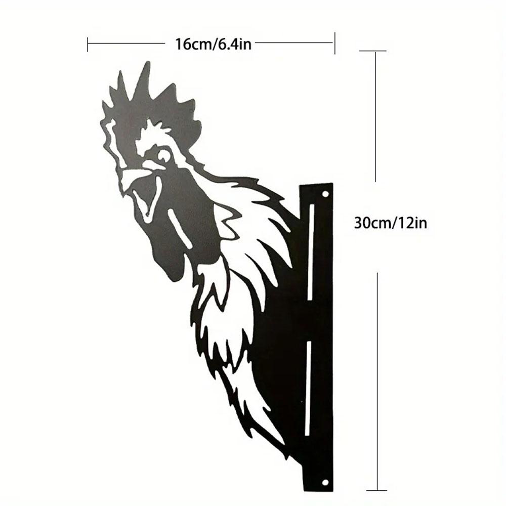 Подглядывающий силуэт головы животного на куриной ферме из железа - наружный декор из металла для садового забора и животноводства