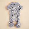 Plush Dog Pajamas for Small Dogs Girl Winter Warm Puppy Pjs Fleece Clothes Sweater Outfit Cold Weather Dog Football Sports Pet