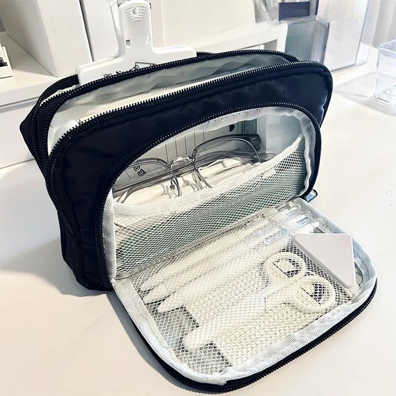 Girl Large Capacity Aesthetic Pencil Bag School Case Pen Holder Cute Stationery Simple Style Zipper Pencil Pouch School Supplies