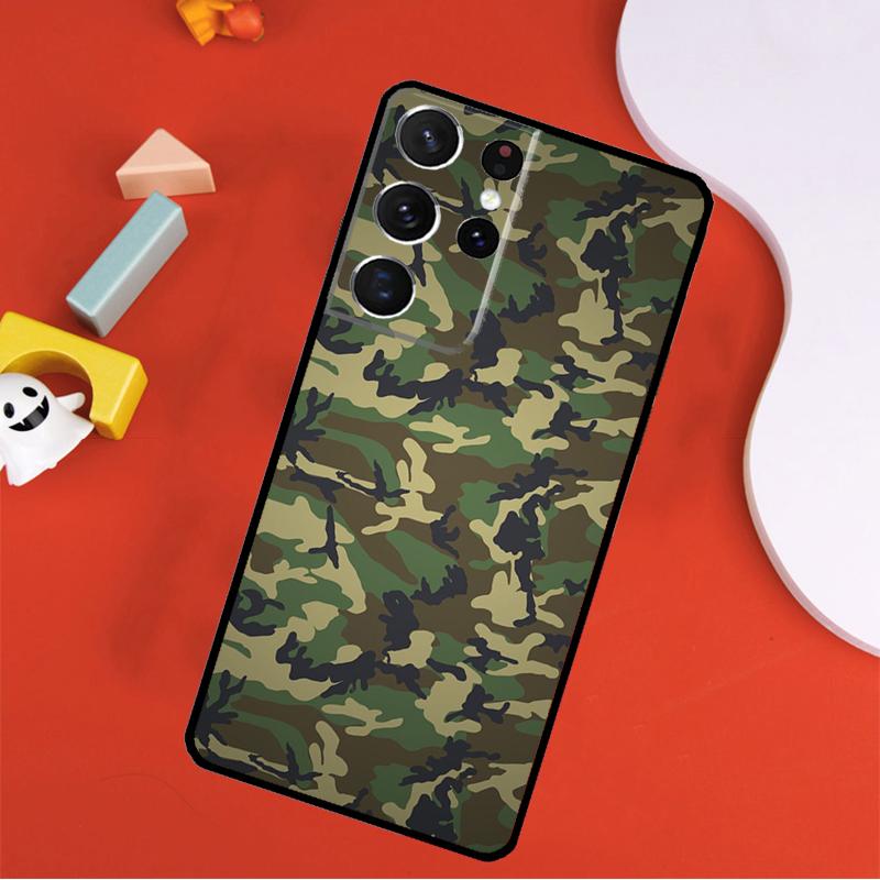 Army Camo Camouflage Phone Case For Samsung Galaxy S25 Ultra S24 Ultra S9 S10 S20 S21 S22 S24 Plus S23 FE Cover