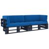 Day and Night - Day and Night 2-seater Pallet Sofa with Black Impregnated Pine Wood Cushions