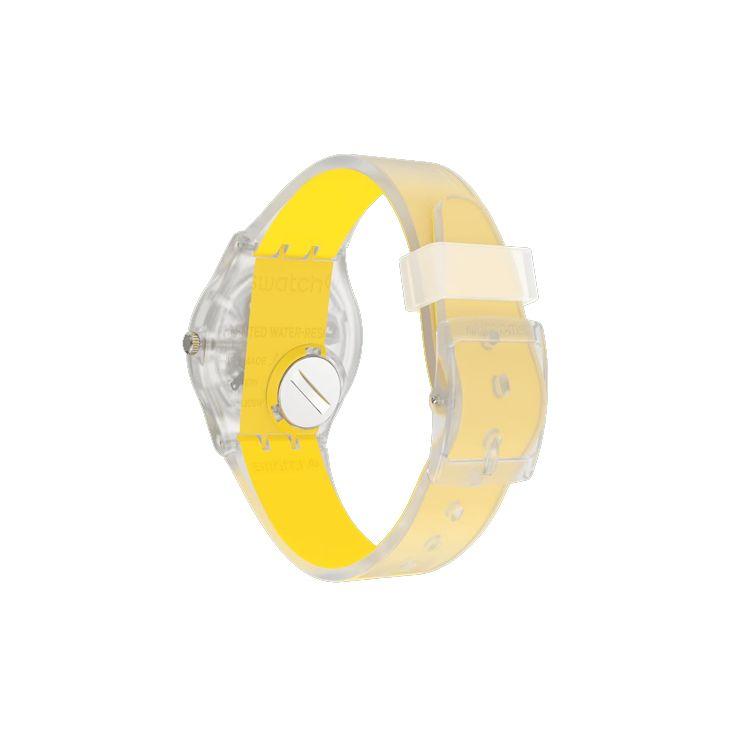 Swatch Clear Series Quartz Movement Waterproof Design Womens Watch 34mm Skeleton Dial Plastic Case Silicone Strap Women watches GE291