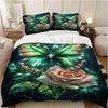 3 предмета Зеленый Бабочка Роза 3D Принт Комплект Постельного Белья Удобный Пододеяльник Размер Кинг Квин Полуторный Подарок на День Рождения Украшение Спальни