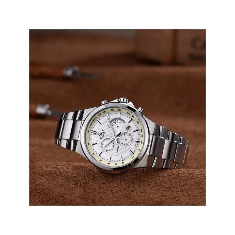 Casio Мужские водонепроницаемые кварцевые часы Edifice с хронографом и датой, из нержавеющей стали, модель EFR-500D-7AVUPF