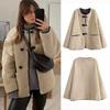 2023 Women's European & American Style Faux Fur Round Neck Long Sleeve Coat