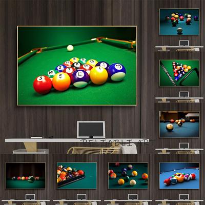 Винтажные настенные картины для бильярда, снукер, холст, живопись, настенное искусство, современные спортивные постеры, принты для гостиной, клуба, Настенный декор