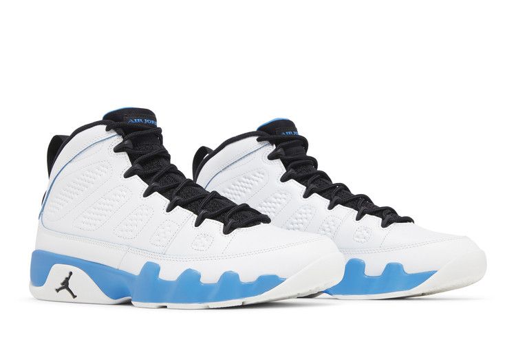 Мужские кроссовки Jordan 9 Retro Powder Blue (2024) Саммит Белый/Черный/Темно-Синий Порошок