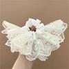 Ballet Skirt Lace Hair Tie Double Layer Ruffled Scrunchie With Invisible Elastic Core Hairpiece For Feminine Hairstyles