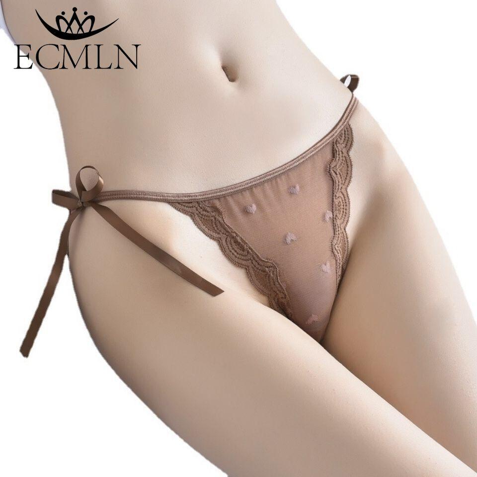 Sexy Lace Panties Printed Heart Lingerie Low-Rise Breathable Hollow Out Briefs Strappy Knickers