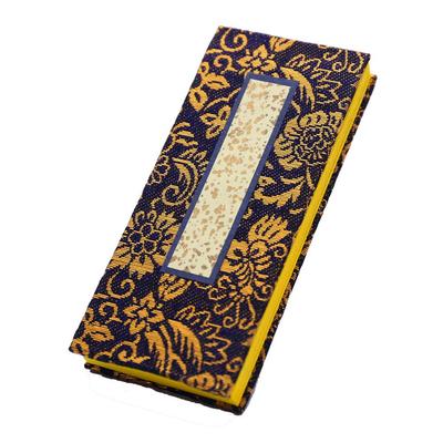 Киото Буцудан Хаяси Памятная книга, Золотая парча (Темно-синий), 4,5 дюйма, с финиками, примерно 13,5 см в длину, 5,5 см в ширину, 2 см в толщину [Включает