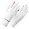 Summer Ice Silk Gloves Sunscreen Women Cool Two-Finger Cycling Slender Driving Thin Breathable Cool Outdoor Touch Screen Gloves