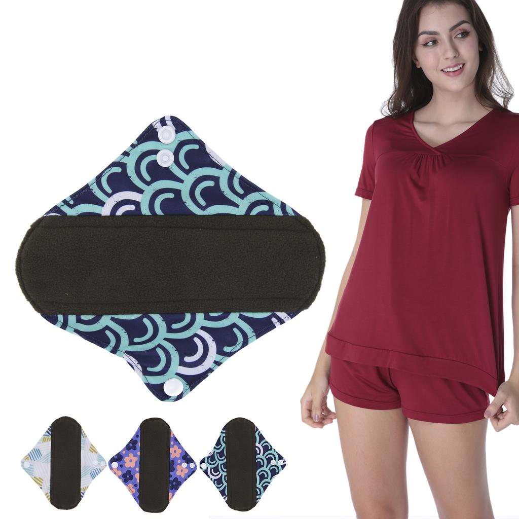 Многоразовые менструальные прокладки, моющиеся бамбуковые угольные ткани, герметичные женские гигиенические прокладки, прокладки для женщин