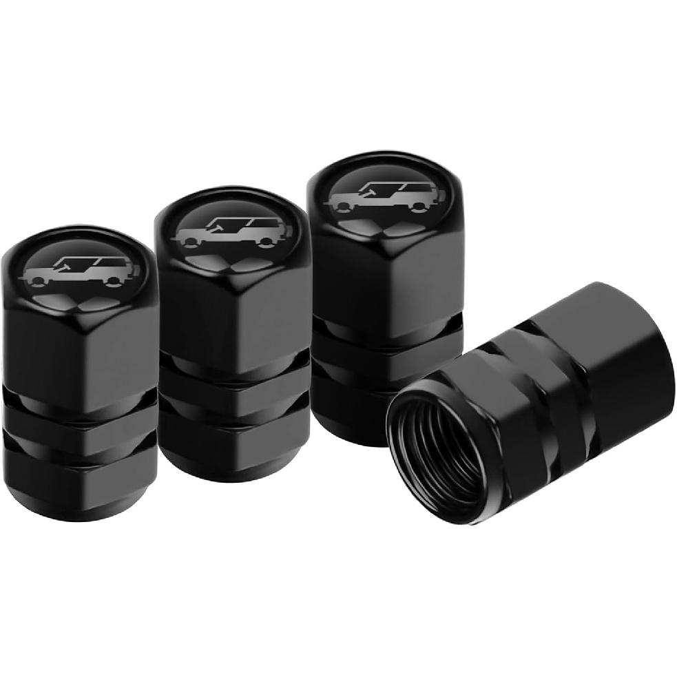 4PCS Car Tire Valve Stem Caps for Jeep Wrangler Accessories Aluminum Alloy Wheel Valve Covers Air Cap Cover Leak-Proof Tire Air Cap Set (Red)