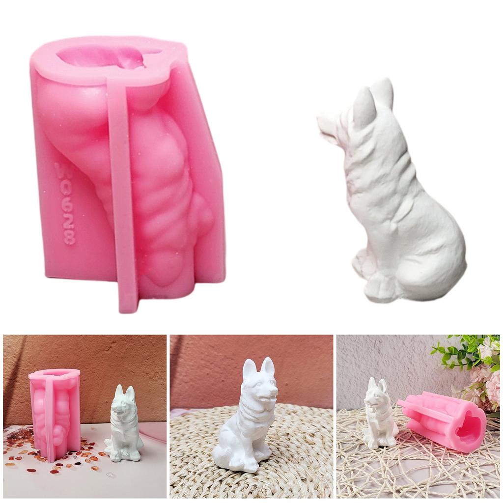 3D Dog Statue Silicone Molds for Candle Soap Home Decoration Making Fondant Silicone Molds Cement Gypsum Silicone Molds