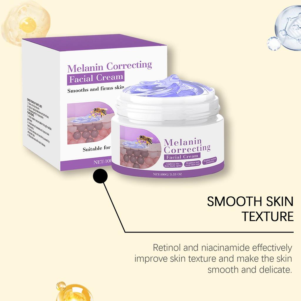 Крем для коррекции меланина, уменьшает тусклость и улучшает текстуру нежной кожи, отбеливающий крем, 100 г(1шт