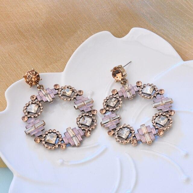 Ztech New Pink Series Crystal Beads Tassel Earrings for Women Girls Elegant Cute/Romantic Korean Style Statement Jewelry Brincos