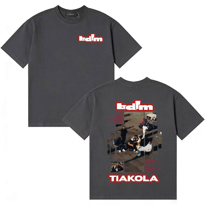 Rapper TIAKOLA Bdim Tour Merch T Shirt Oversized Unisexs Fashion Short Sleeve Tshirt Vintage ONeck Loose Tee Clothing Teenagers