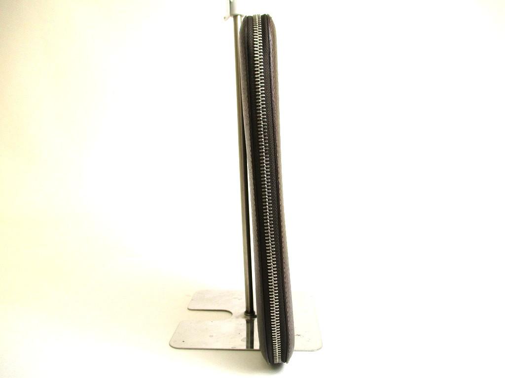 Оригинальный кошелек LOUIS VUITTON Taiga из кожи темно-коричневого цвета на круговой молнии, дорожный кейс #a856, восстановленный