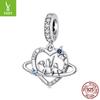 S925 Sterling Silver Love Family Pendant Accessories, Warm And Happy Family Diy Beaded Bracelet