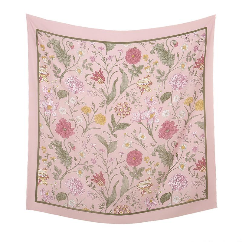 Малайзия Цветочный Принт 110 Квадратный Шарф Мусульманский Хиджаб Женщины Элегантные Шали Дамы Повседневный Головной Платок Тюрбан Косынка Оптовая Продажа