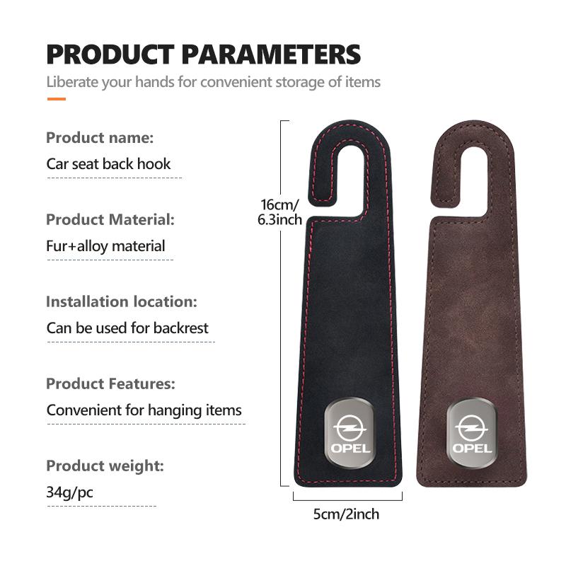 Car Seat Headrest Hook Universal Hidden Suede Seat Back Hanger For Opel ADAM ASTRA J K CORSA E INSIGNIA MOKKA VIVA Meriva