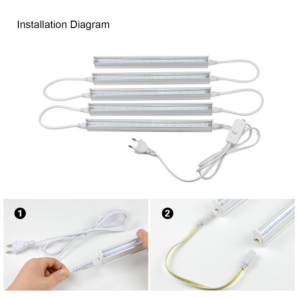 1-5Pcs T5 LED Plant Growth Lamp Bar 110V 220V 30CM Full Spectrum Hydroponic Vegetable Grow Light for Greenhouse Cultivation