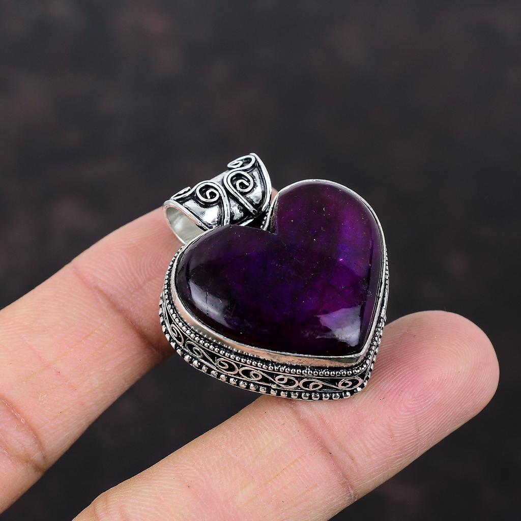 Фиолетовый огонь, подвеска из лабрадорита, подвеска из драгоценного камня, подвеска из стерлингового серебра 925 пробы, изысканная подвеска, ювелирные изделия ручной работы, винтажная подвеска, подарок для мамы