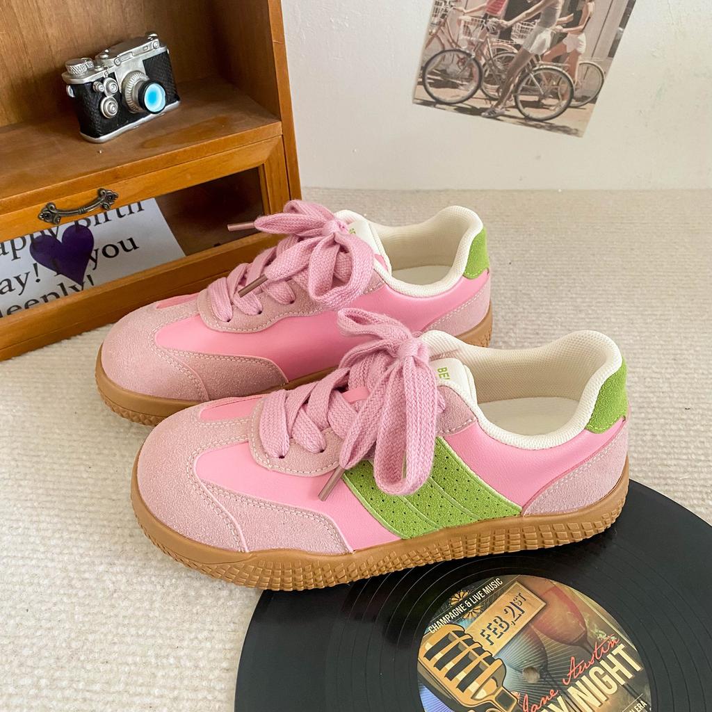 BE-6768 Mango head platform German training shoes women's 2024 new retro niche design board shoes white shoes