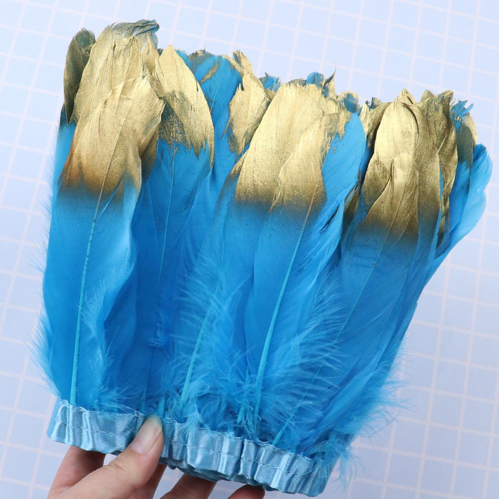 1 Meter Soaked Goose Feather Decorative Ribbon Natural Swan Feather Decorative Wedding Dress Feather Dyeing 15-20Cm
