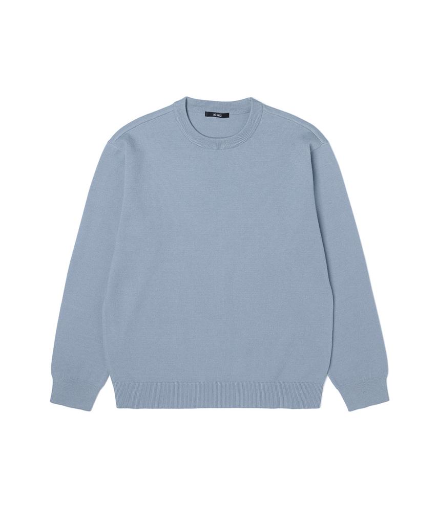 ADHOC Men'S Basic Crew Neck Knit (Sky Blue) (Hz9Lk80-41)