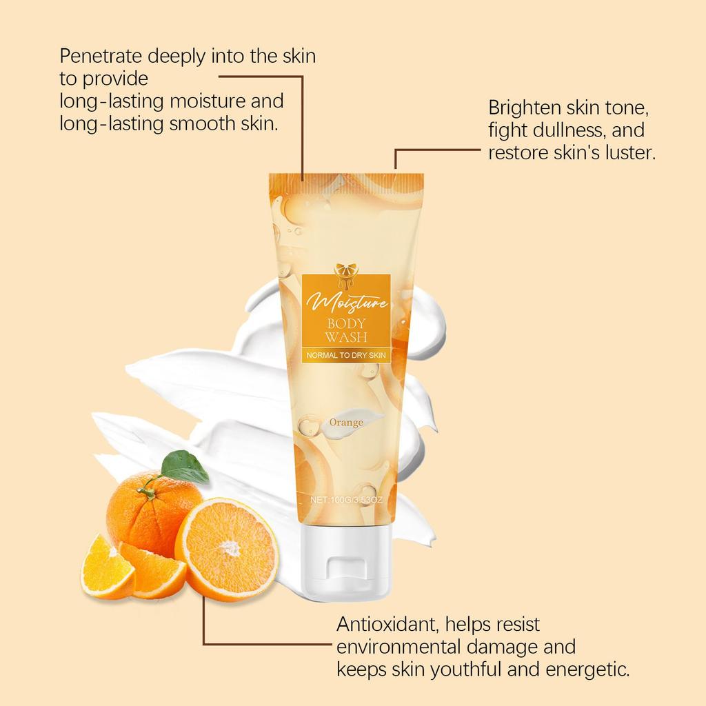 Апельсиновый увлажняющий гель для душа Fresh Orange Serum Мягко питает тело Очищающий увлажняющий гель для душа