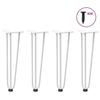 VidaXL Ножки-шпильки для журнального столика 4 шт. Белые 42 см Массивная сталь 4012441