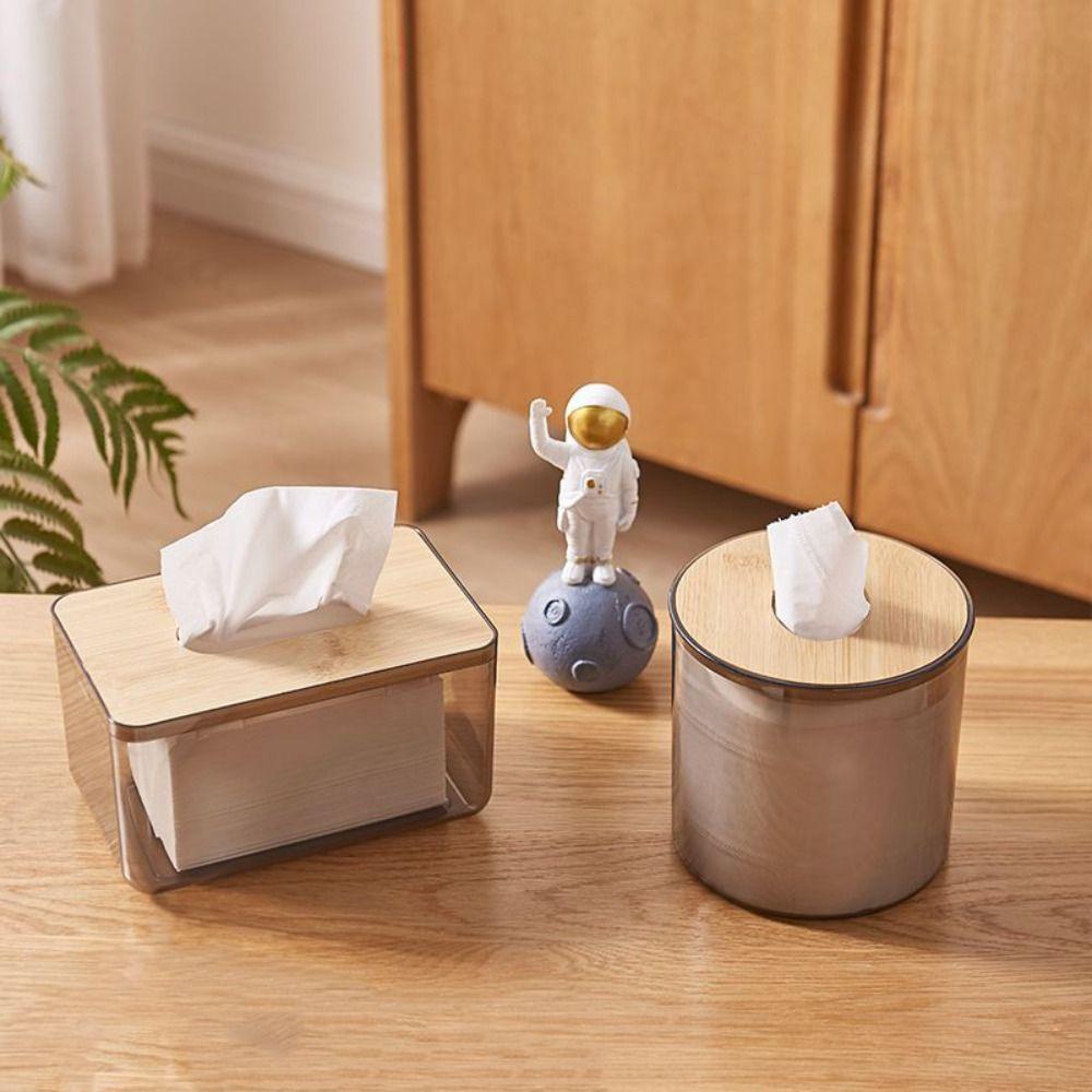 Прозрачная минималистская деревянная коробка для салфеток Пластиковый держатель для салфеток Коробка для салфеток для лица Ресторан