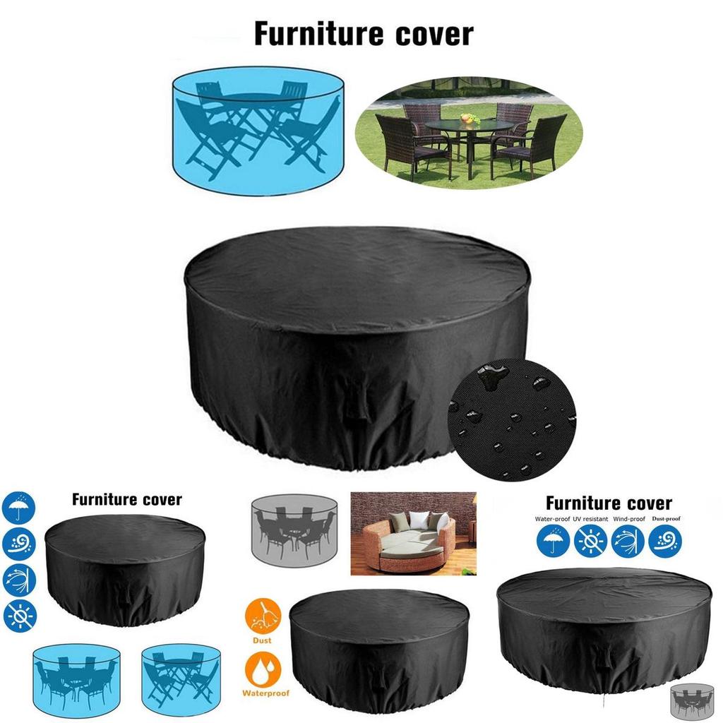Круглый чехол для стола водонепроницаемый для защиты патио и сада