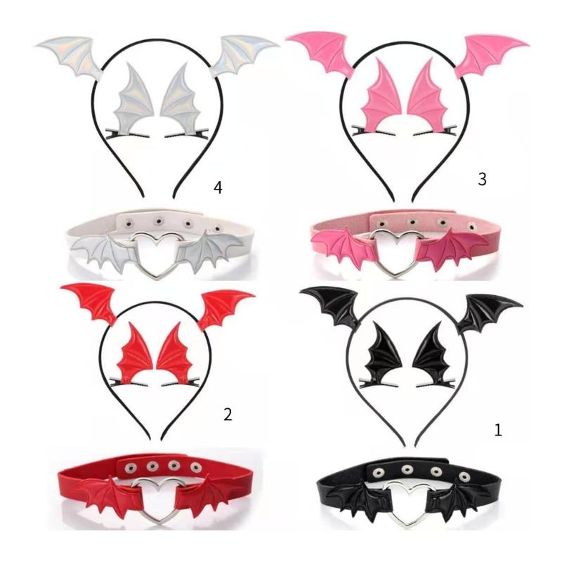 Girls Hair Clips Gothic Halloween Cosplay Devil Wing Hairpin Headband Punk Hair Jewelry Unique Black Headwear