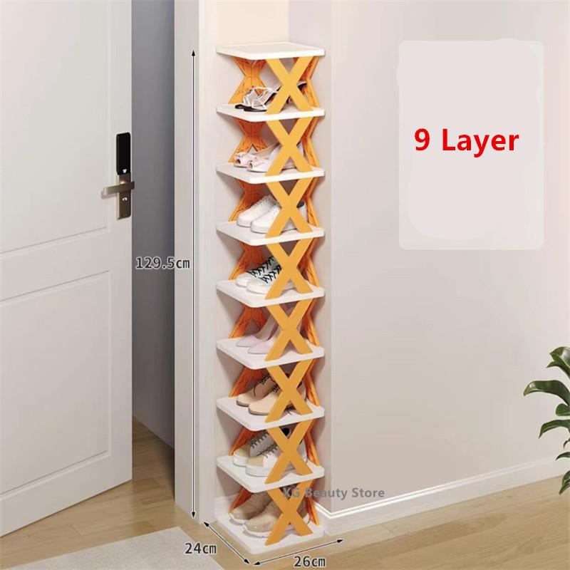 Multi-layer 9 Layer Plastic Foldable Detachable Shoe Rack Storage Organizer Saves Family Space Suitable For Corridor