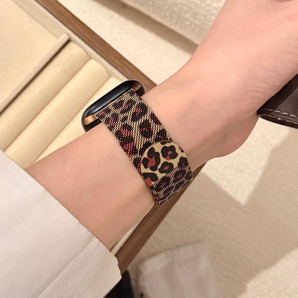 Ремешок для Apple Watch с леопардовым принтом для Apple Watch 1-11/SE/Ultra Магнитная застежка из нержавеющей стали 5 цветов 38/40/41/42/44/45/46/49 мм