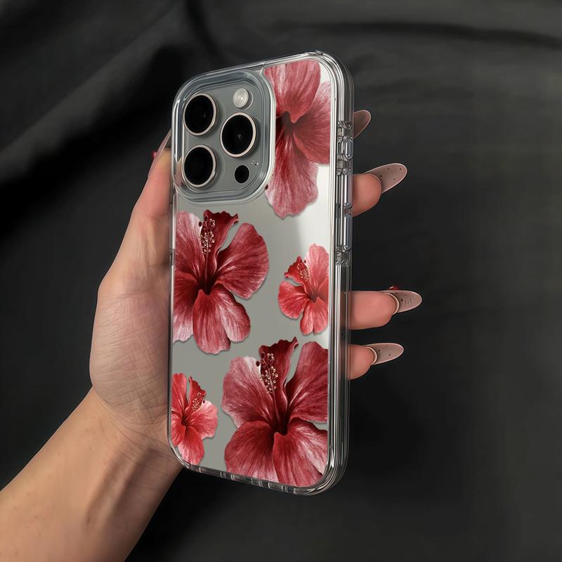 Прозрачный чехол с принтом вишневого цвета для iPhone 17 15 14 13 Pro Max 11 12 Max 7 8 Plus Стильный Ударопрочный Мягкий Чехол