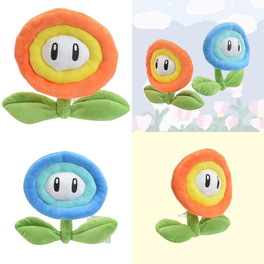Новая плюшевая игрушка Марио Оранжевое пламя Синий лед Подсолнух Мягкая игрушка 18см