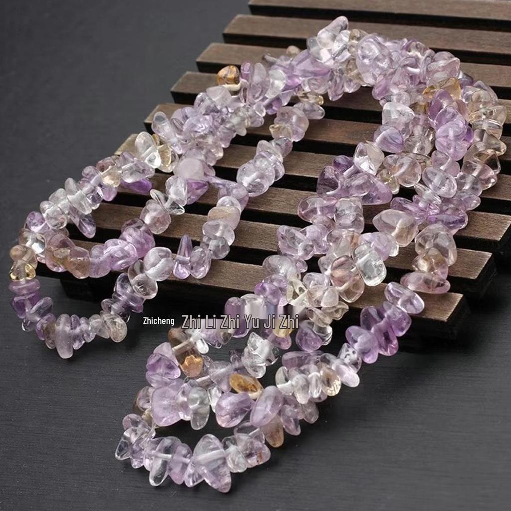 Натуральные разноцветные хрустальные бусины из крошки - Агат, Халцедон, Флюорит, Гранат