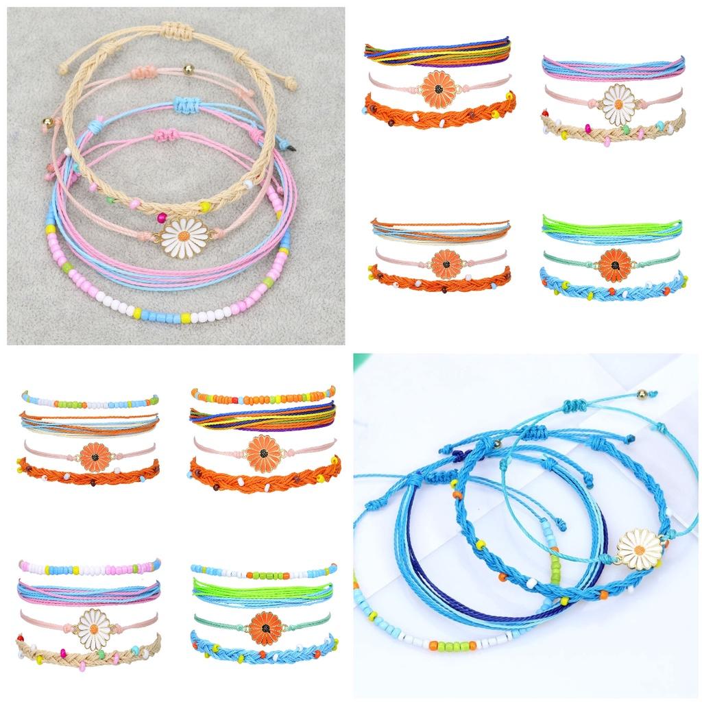 Браслет Дружбы Ромашка Ручной Работы Ножной Браслет Подвеска Цветок Подарки для Девочек Декор Детский