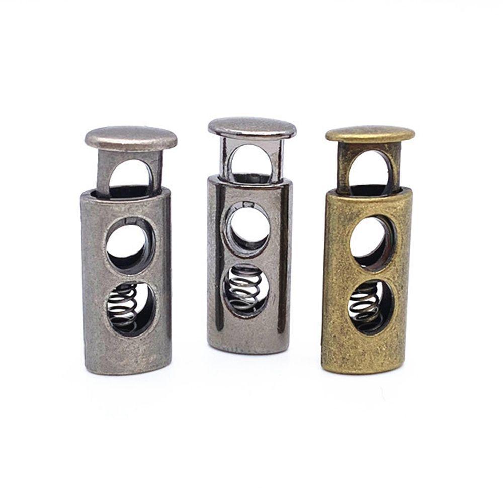 Shoelace Sportswear Apparel Sewing Stopper Cord DIY Metal Clamp Lock Toggle Double Hole Stoppers