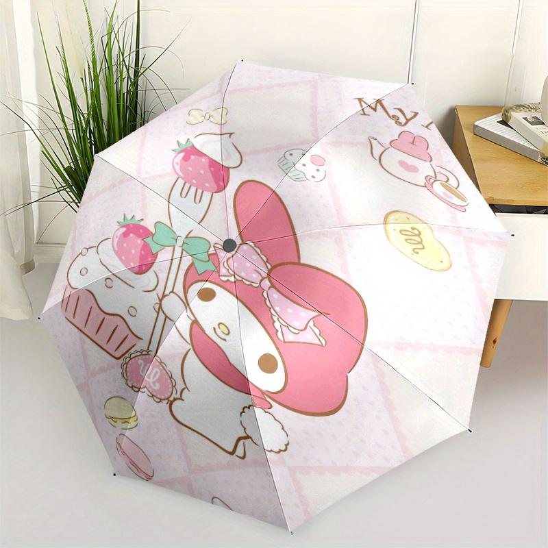 Зонт-трость My Melody, прочный, мультяшный, складной, портативный, 3-слойный, компактный, для мужчин и женщин, подходит для путешествий или ежедневного использования. Y012