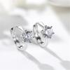 925 Sterling Silver Zircon Ear Piercing Crystal Hoop Earrings for Women Girls Engagement Wedding Trendy Party Jewelry Gift