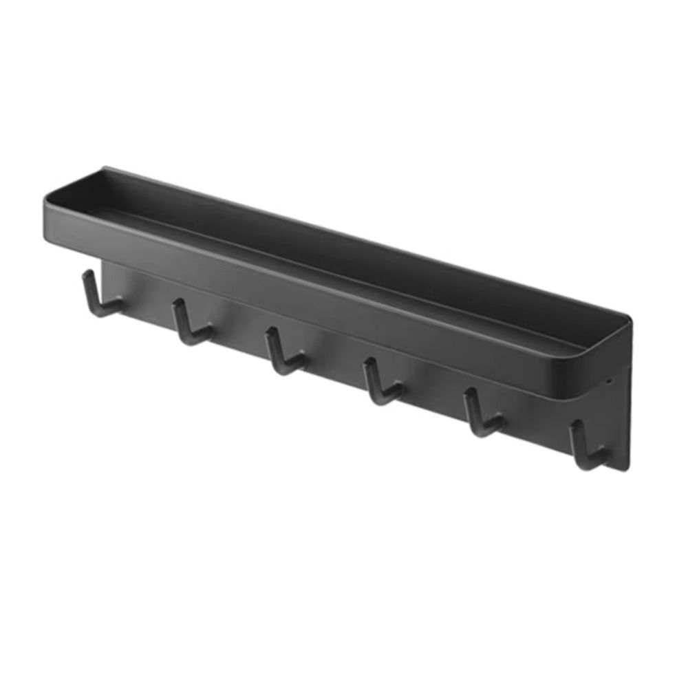 6 Hooks Rack Organizer Magnetic Home Decoration Black Key Mail Holder Hallway